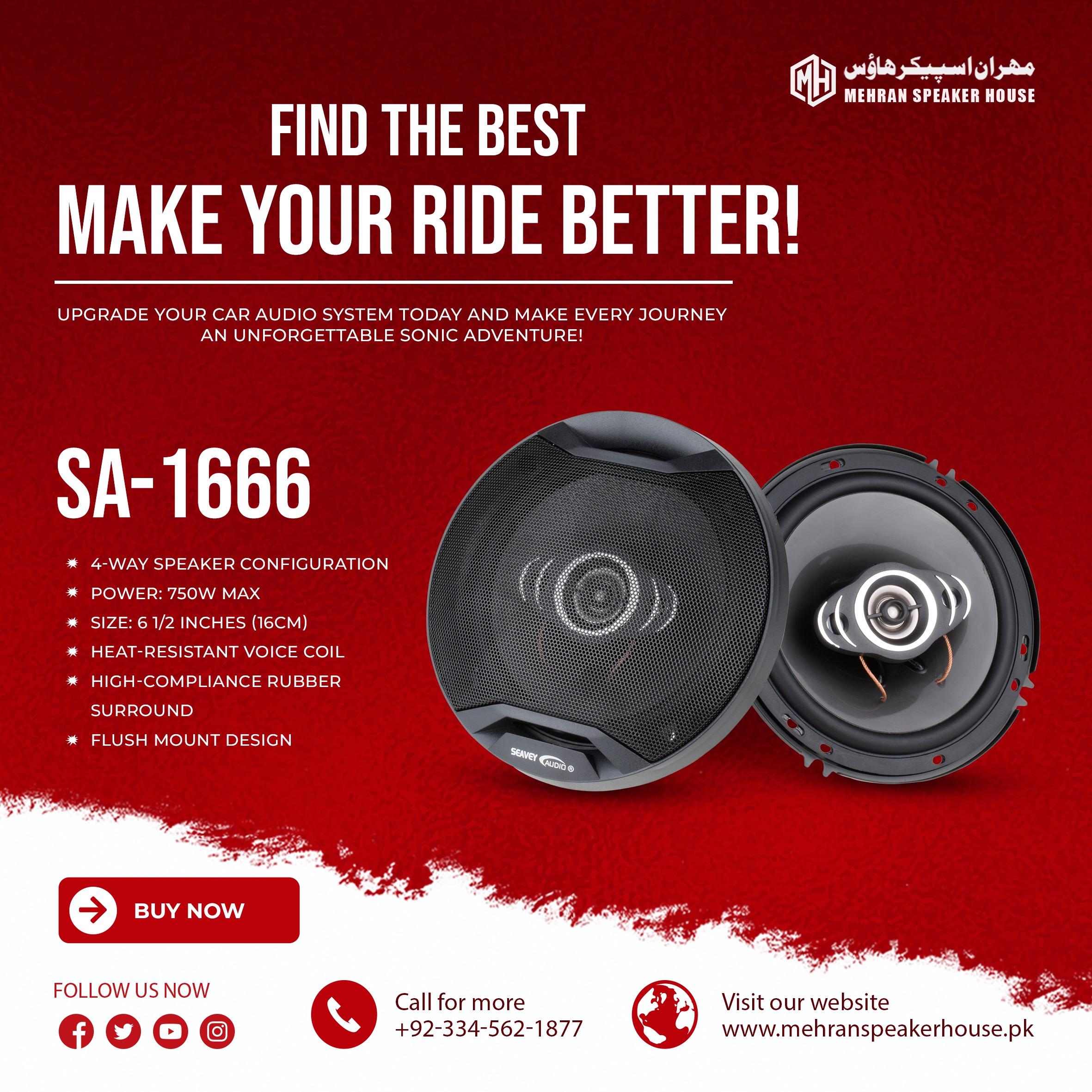 SA-1666.jpg Seavey Audio System SA-1666 4-Way Speaker - 750W - Image 1