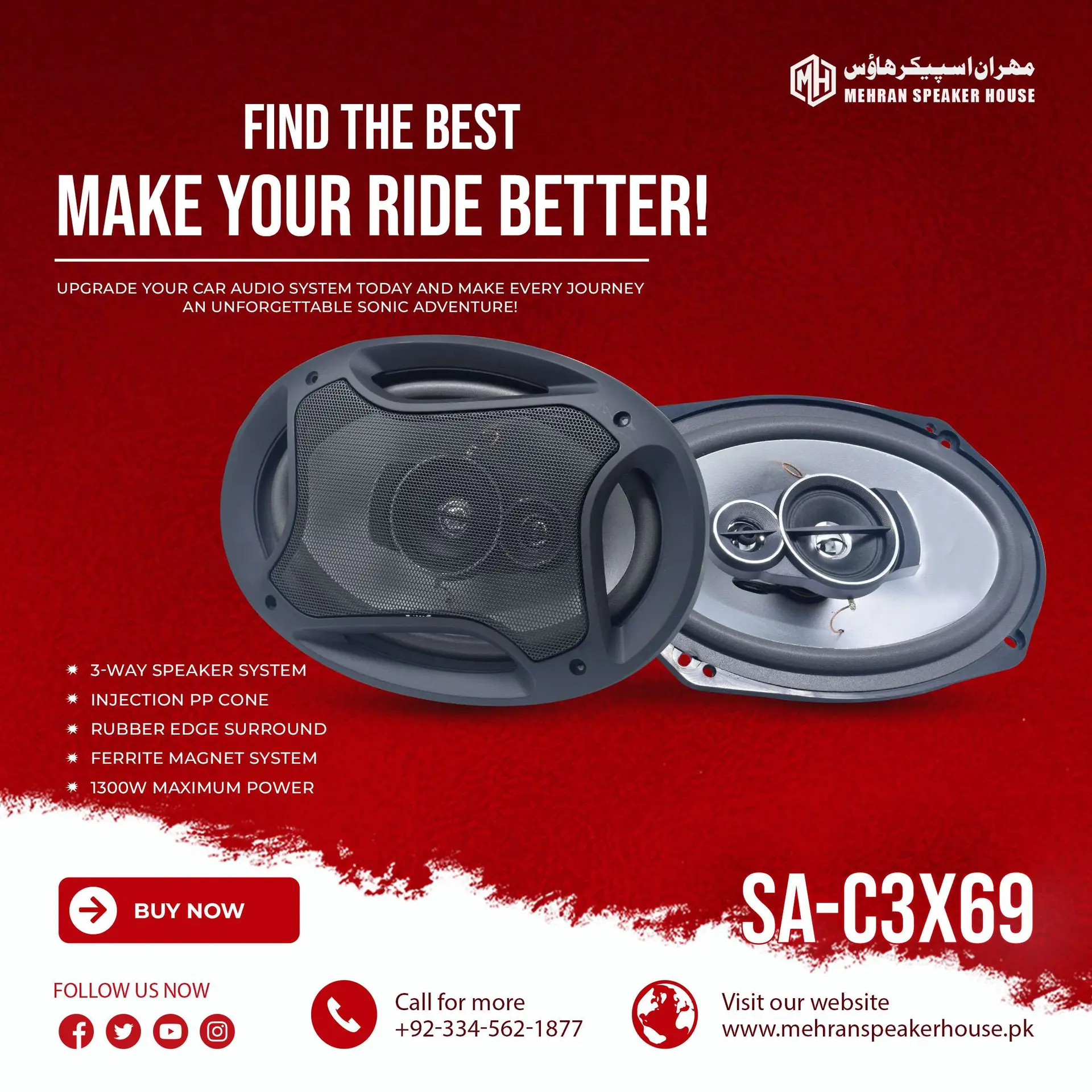 SA-C3X69.webp Seavey Audio SA-C3X69 3-Way Car Speaker - 1300W Max - Image 1