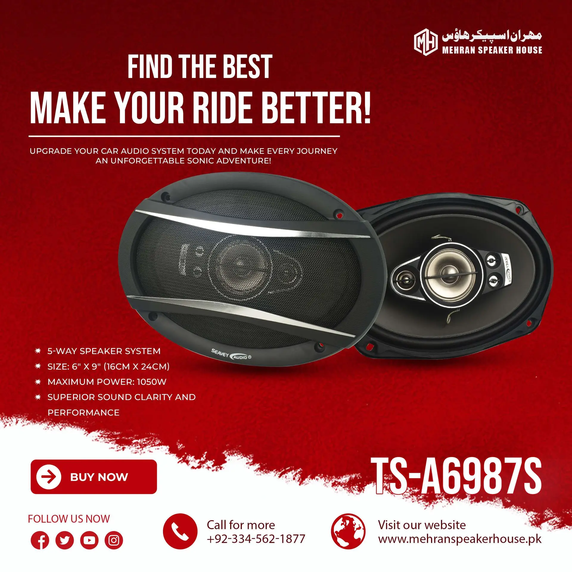TS-A6987S.webp Seavey Audio TS-A6987S 5-Way Car Speaker - 1050W Max - Image 1
