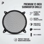 Woofer Speaker Grill Protector Cover 12 Inch Car Subwoofer Speaker Cover Mesh Round Waffle Guard Protector Grille(Black) - Image 3