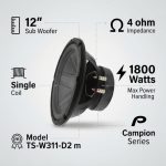 Campion Series Car Audio sub woofer 12inches - 1800 Watts TS-W311-D2 - Image 3